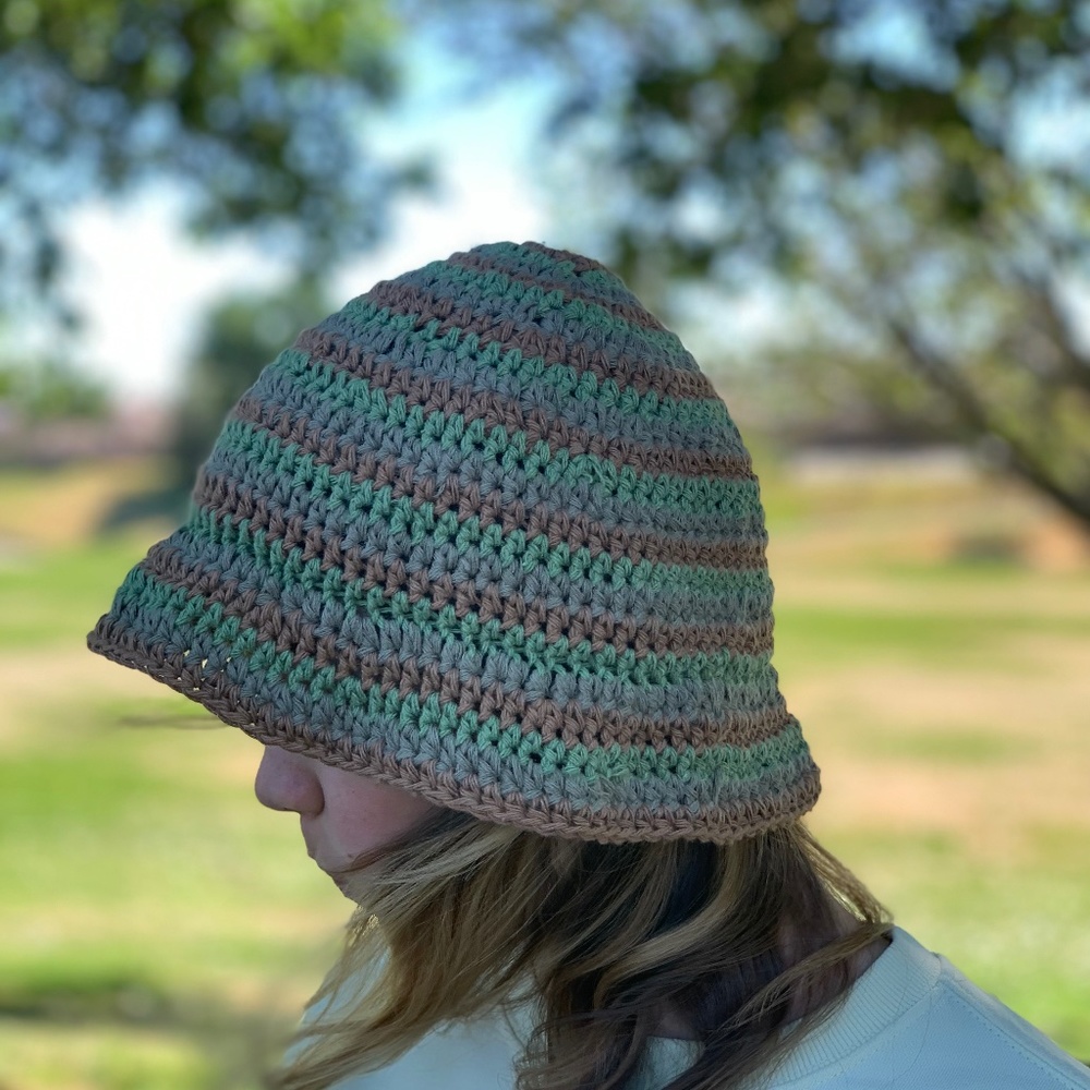 Handmade Crochet Bucket Hat, Hemp Hat, Summer Bucket Hat, Boho Hat,Gift